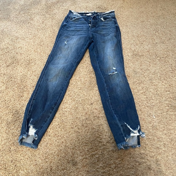 High rise frayed bottom skinny jeans - Picture 5 of 5